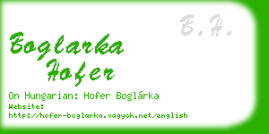 boglarka hofer business card