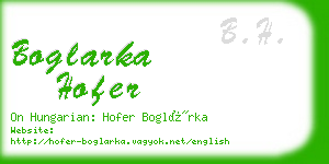 boglarka hofer business card